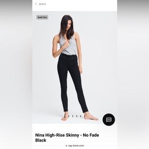 Rag & Bone Nina High Rise Skinny -size 28 black jeans
